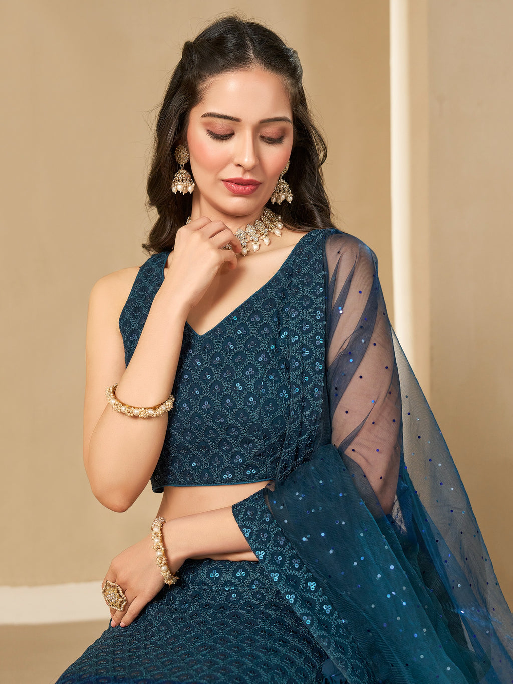 PEACOCK BLUE LEHENGA CHOLI
