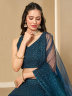 PEACOCK BLUE LEHENGA CHOLI