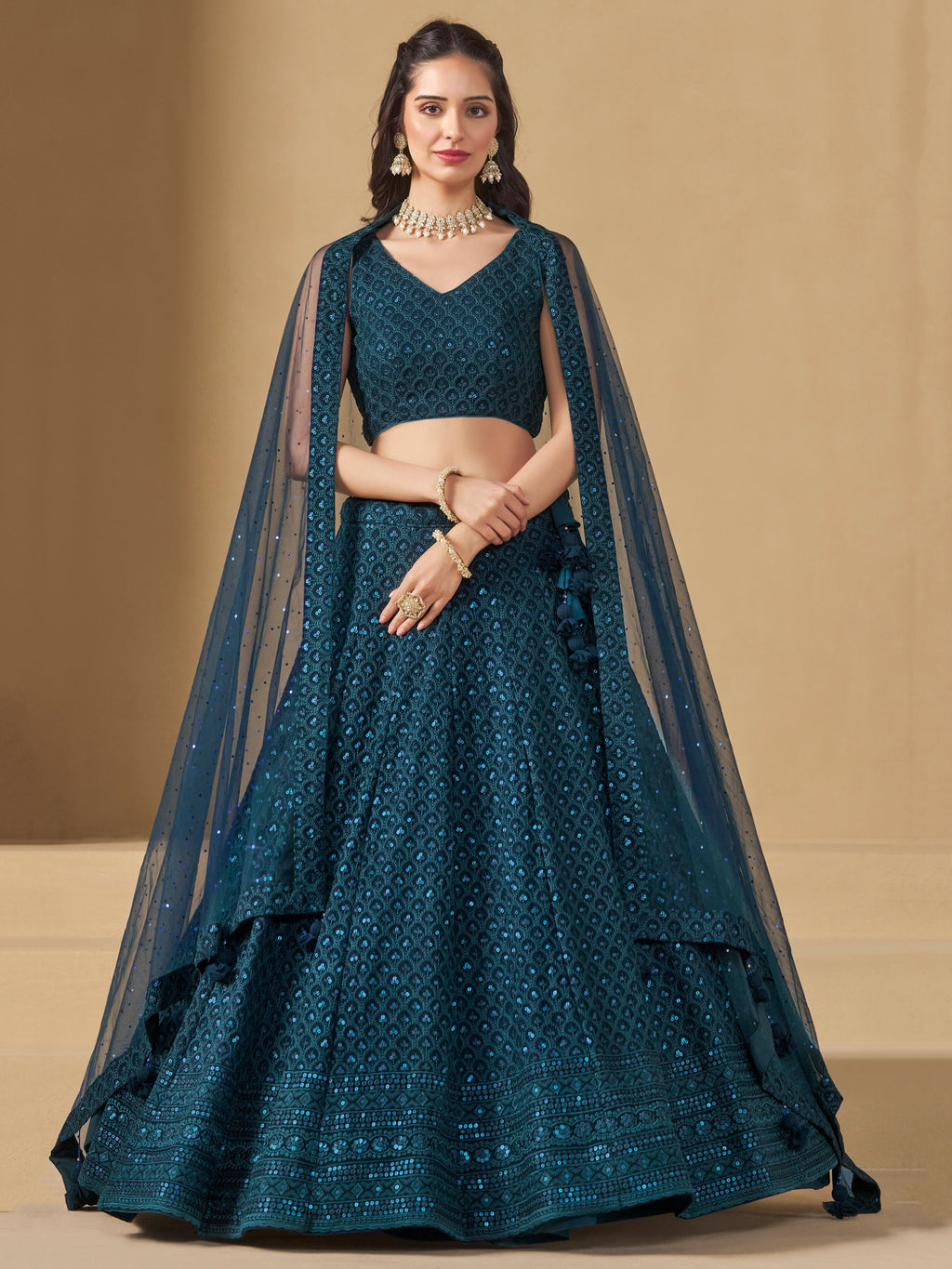 PEACOCK BLUE LEHENGA CHOLI
