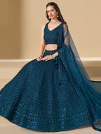 PEACOCK BLUE LEHENGA CHOLI