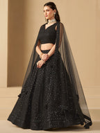 CHARCOAL BLACK LEHENGA CHOLI