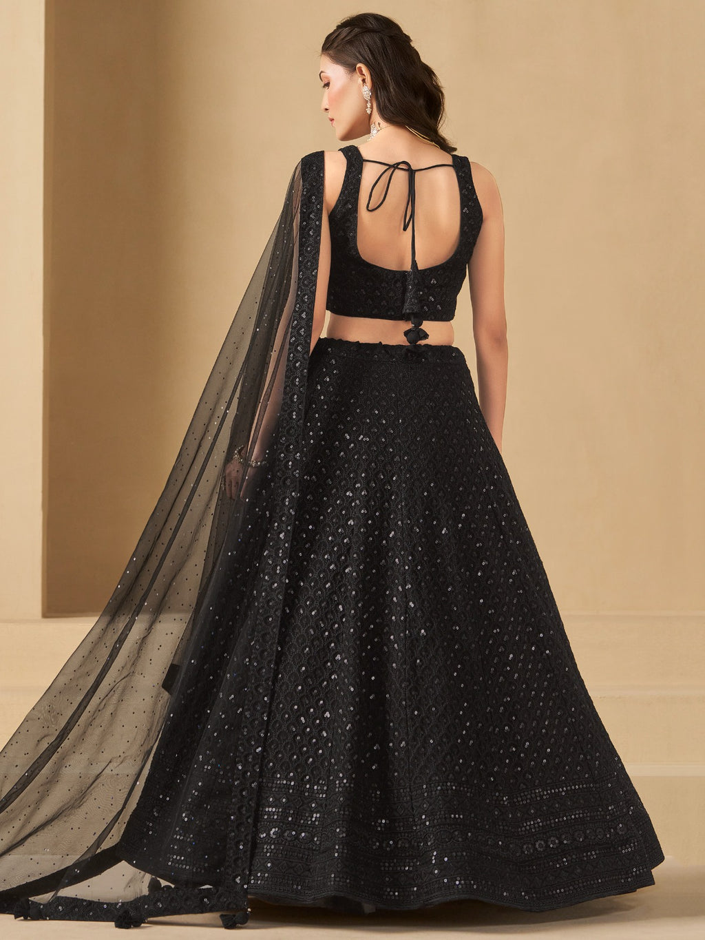 CHARCOAL BLACK LEHENGA CHOLI