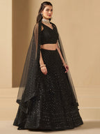 CHARCOAL BLACK LEHENGA CHOLI