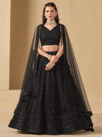 CHARCOAL BLACK LEHENGA CHOLI