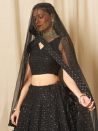 CHARCOAL BLACK LEHENGA CHOLI