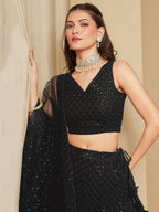 CHARCOAL BLACK LEHENGA CHOLI