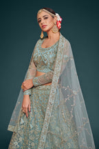 AQUA BLUE SOFT NET LEHENGA CHOLI