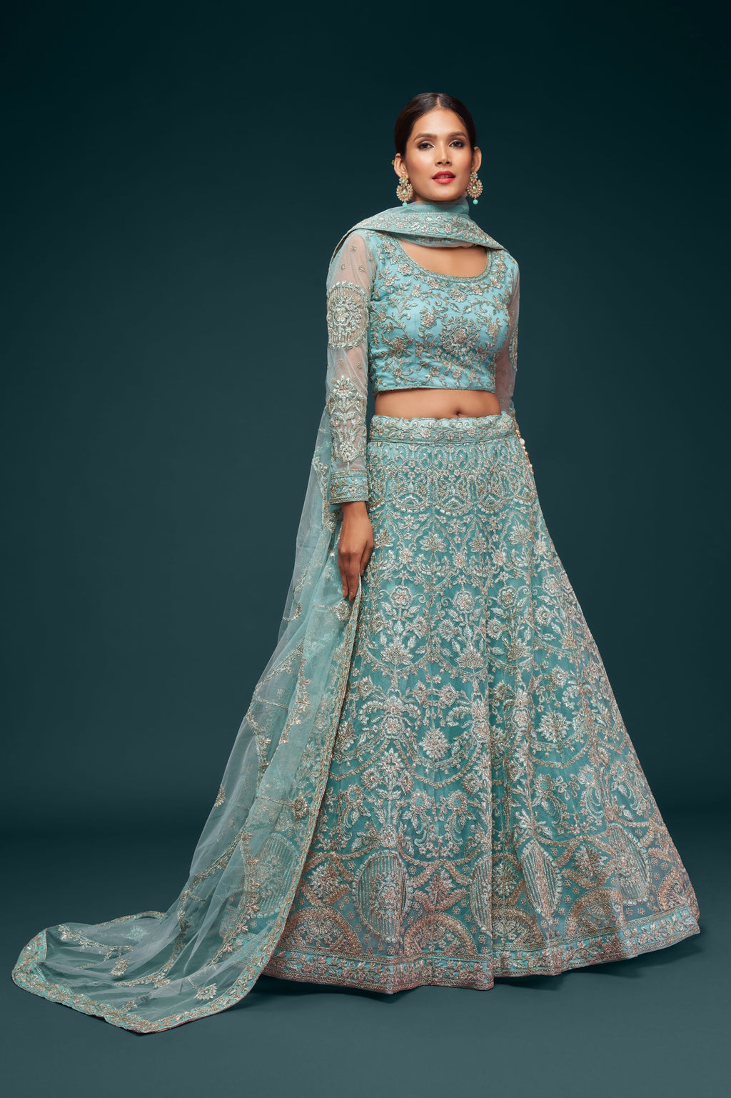 SEA BLUE LEHENGA CHOLI