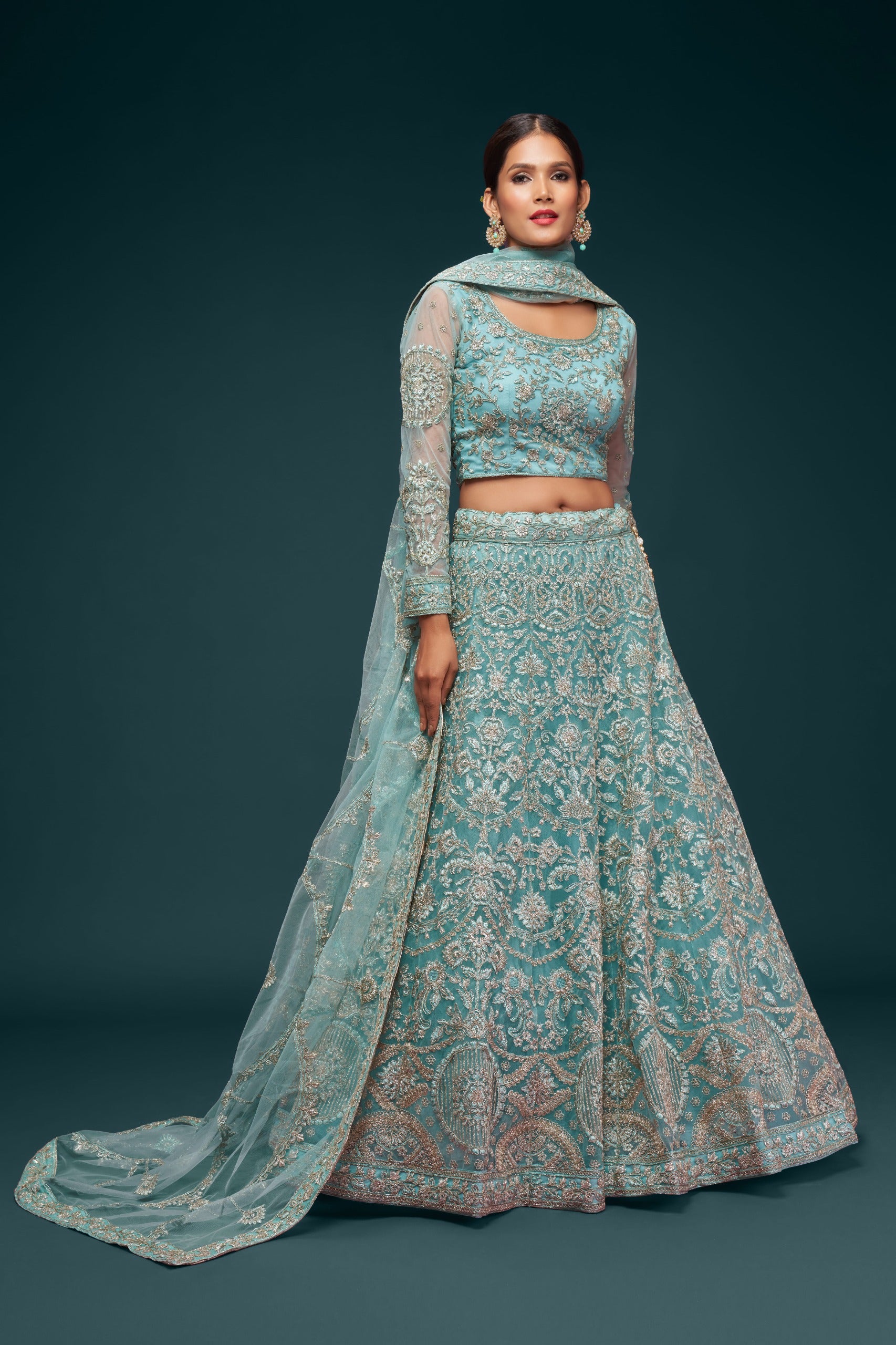 SEA BLUE LEHENGA CHOLI