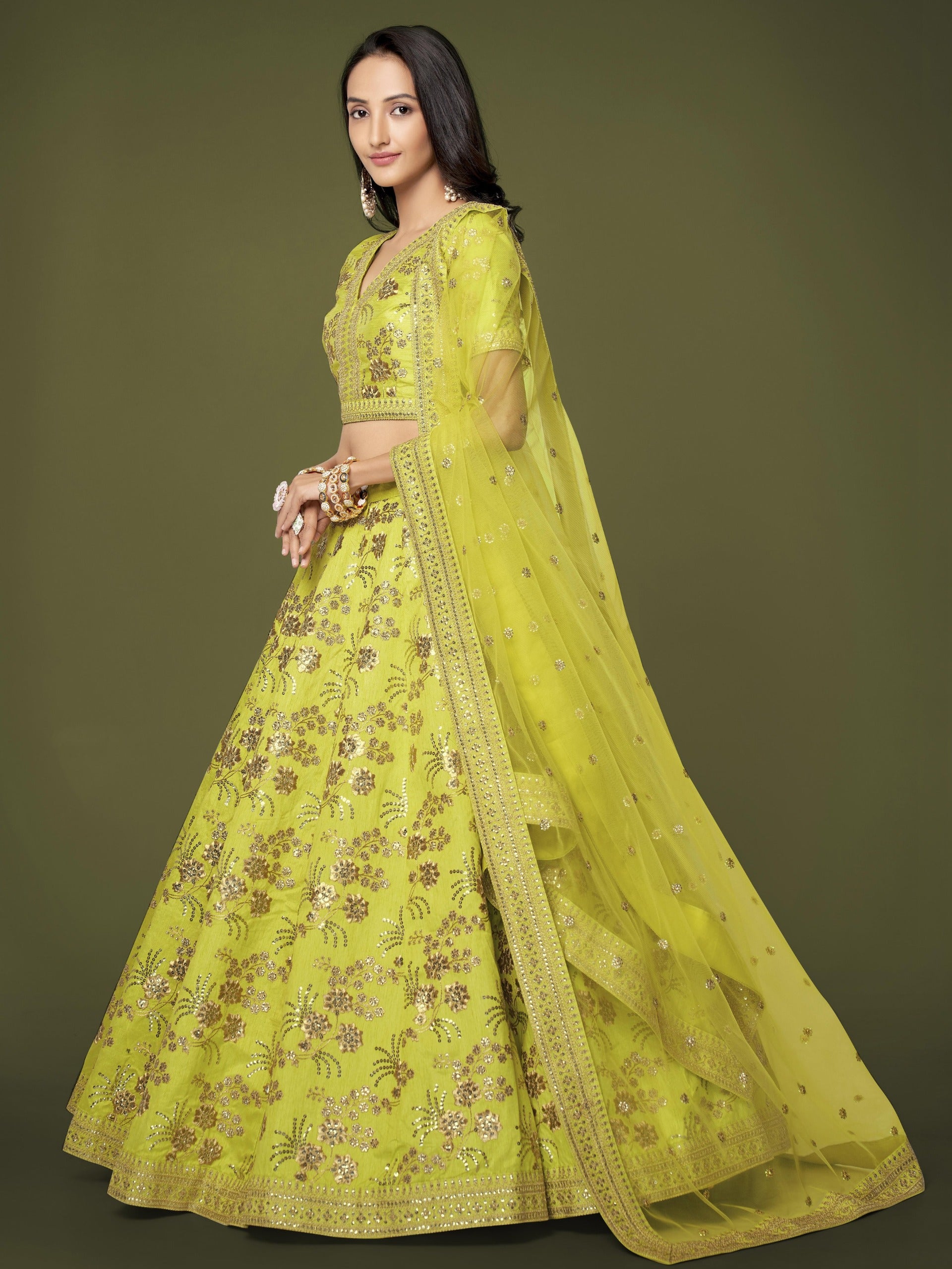 NEON GREEN LEHENGA CHOLI