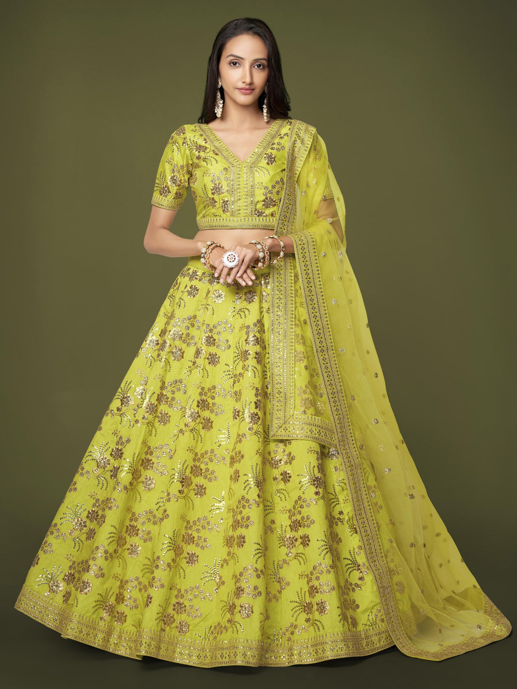 NEON GREEN LEHENGA CHOLI