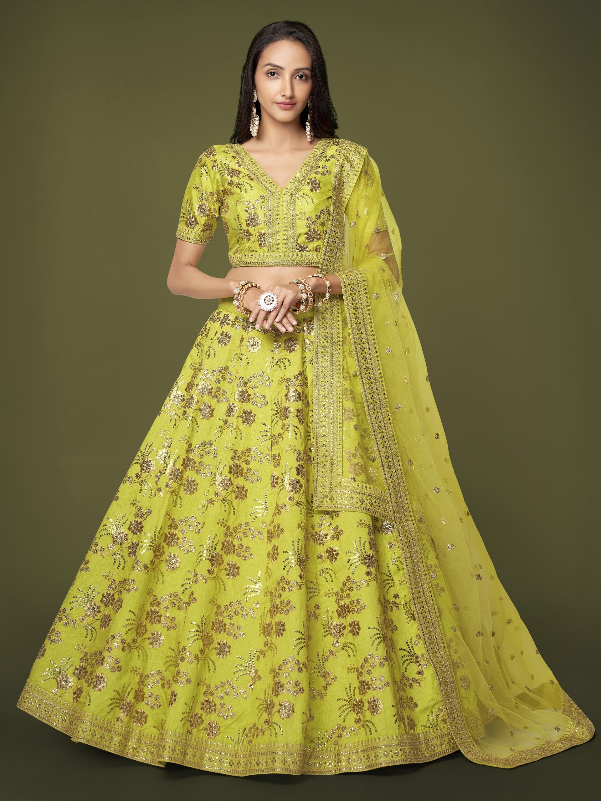NEON GREEN LEHENGA CHOLI