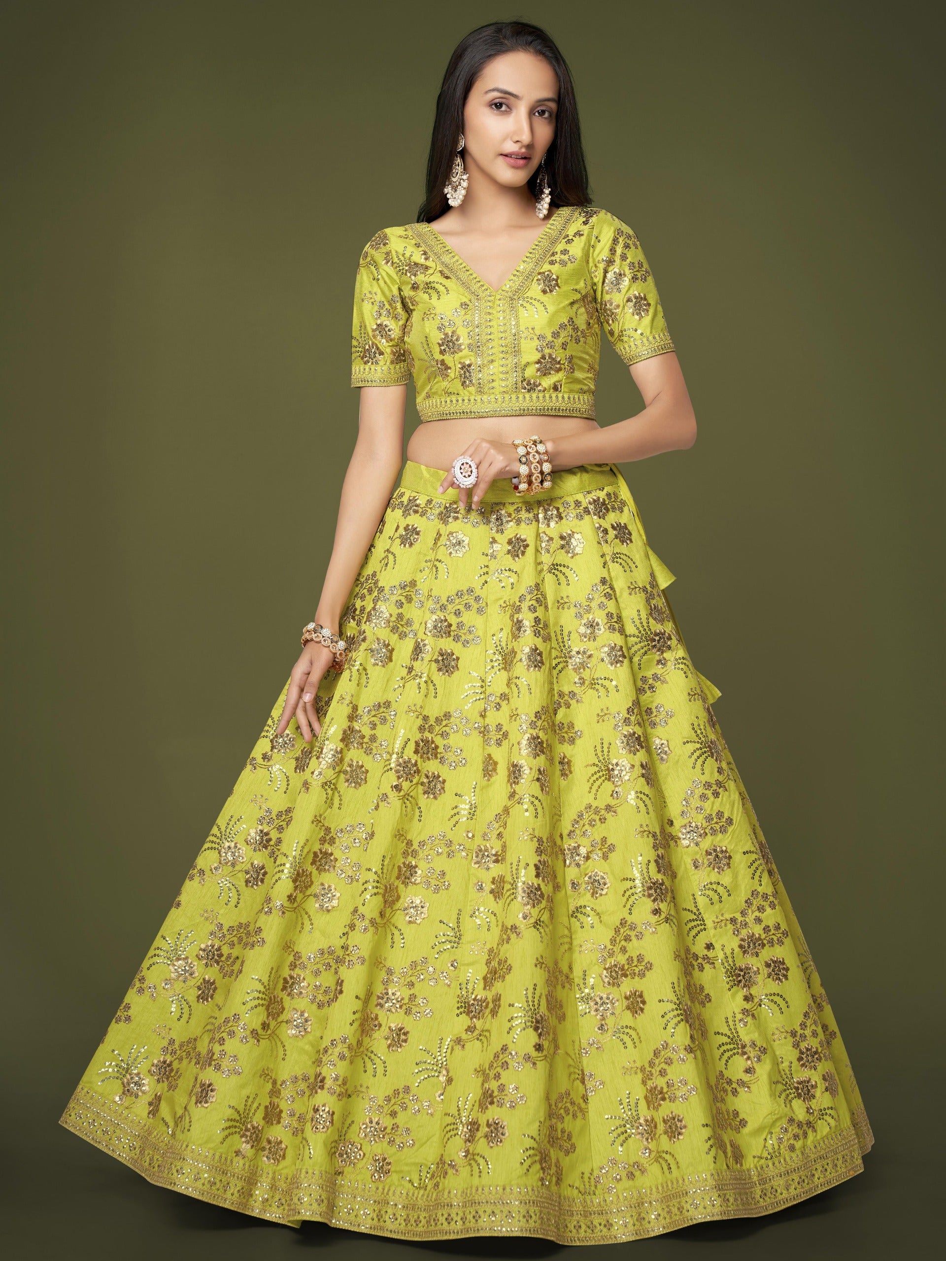 NEON GREEN LEHENGA CHOLI