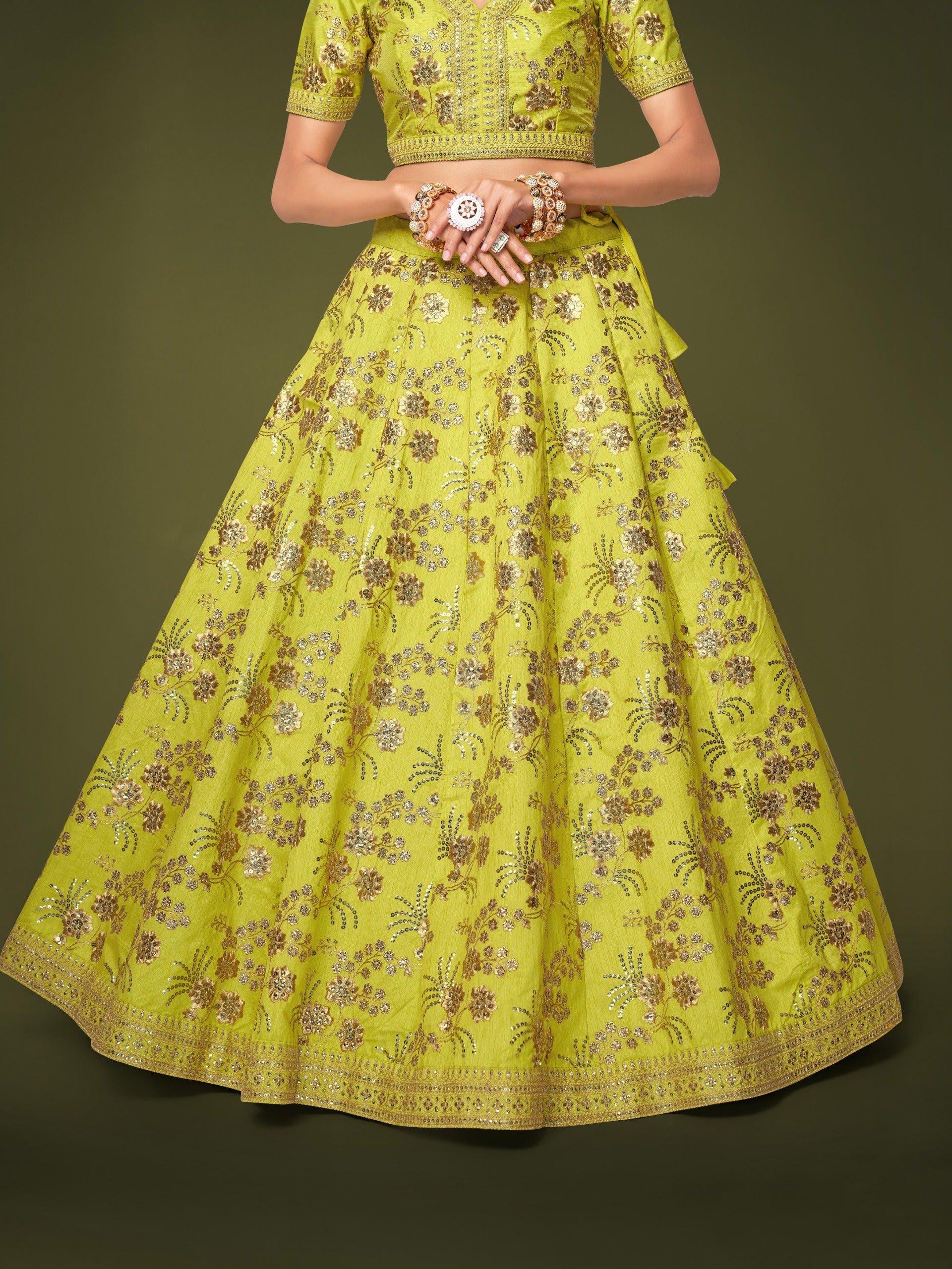 NEON GREEN LEHENGA CHOLI