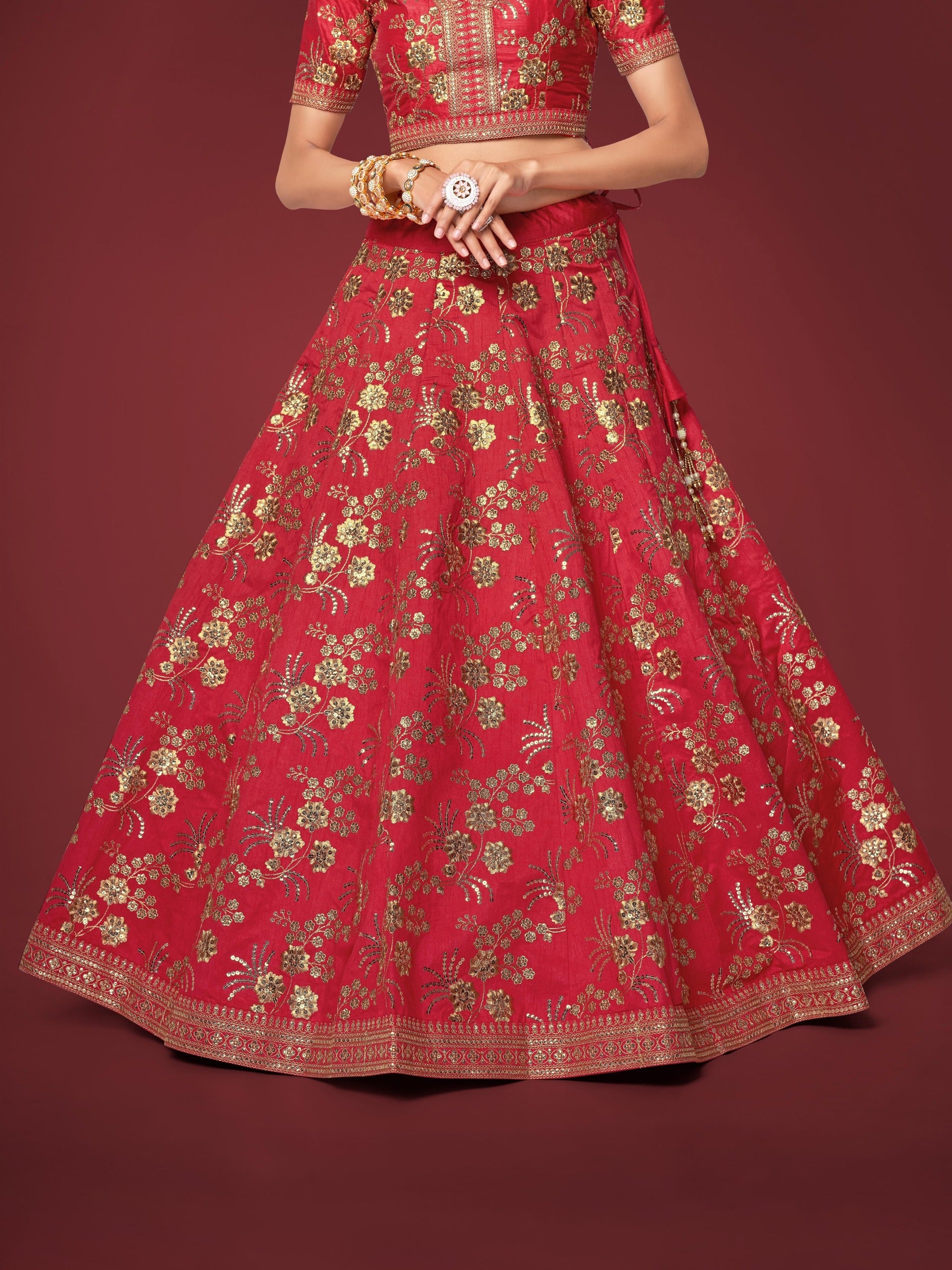 ROSE RED LEHENGA CHOLI
