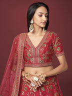 ROSE RED LEHENGA CHOLI