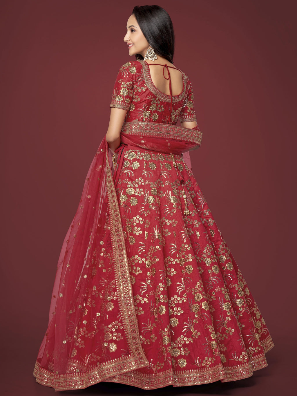 ROSE RED LEHENGA CHOLI