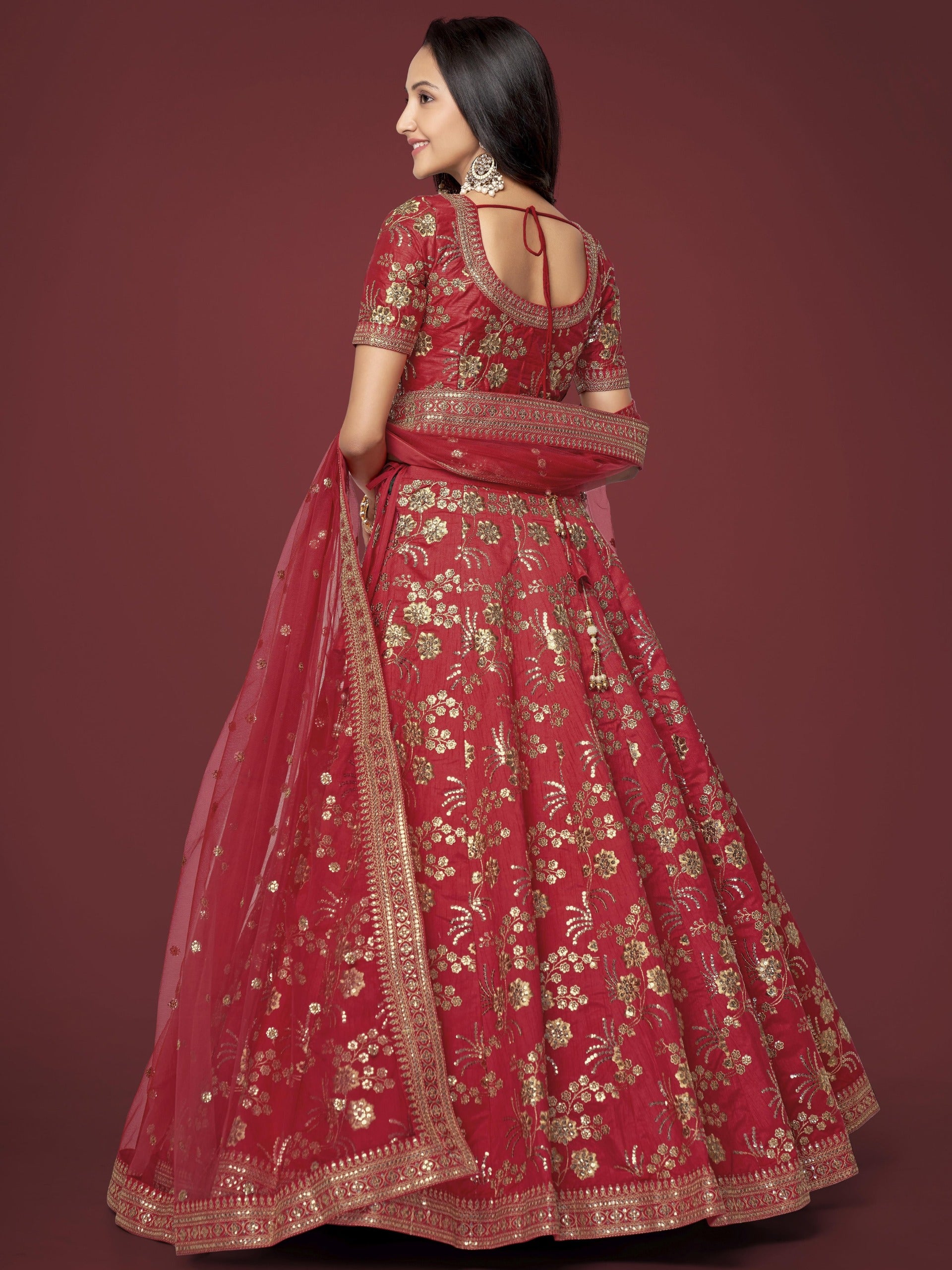 ROSE RED LEHENGA CHOLI