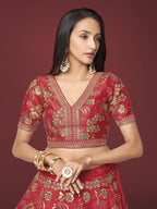ROSE RED LEHENGA CHOLI