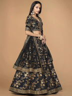 INK BLACK LEHENGA