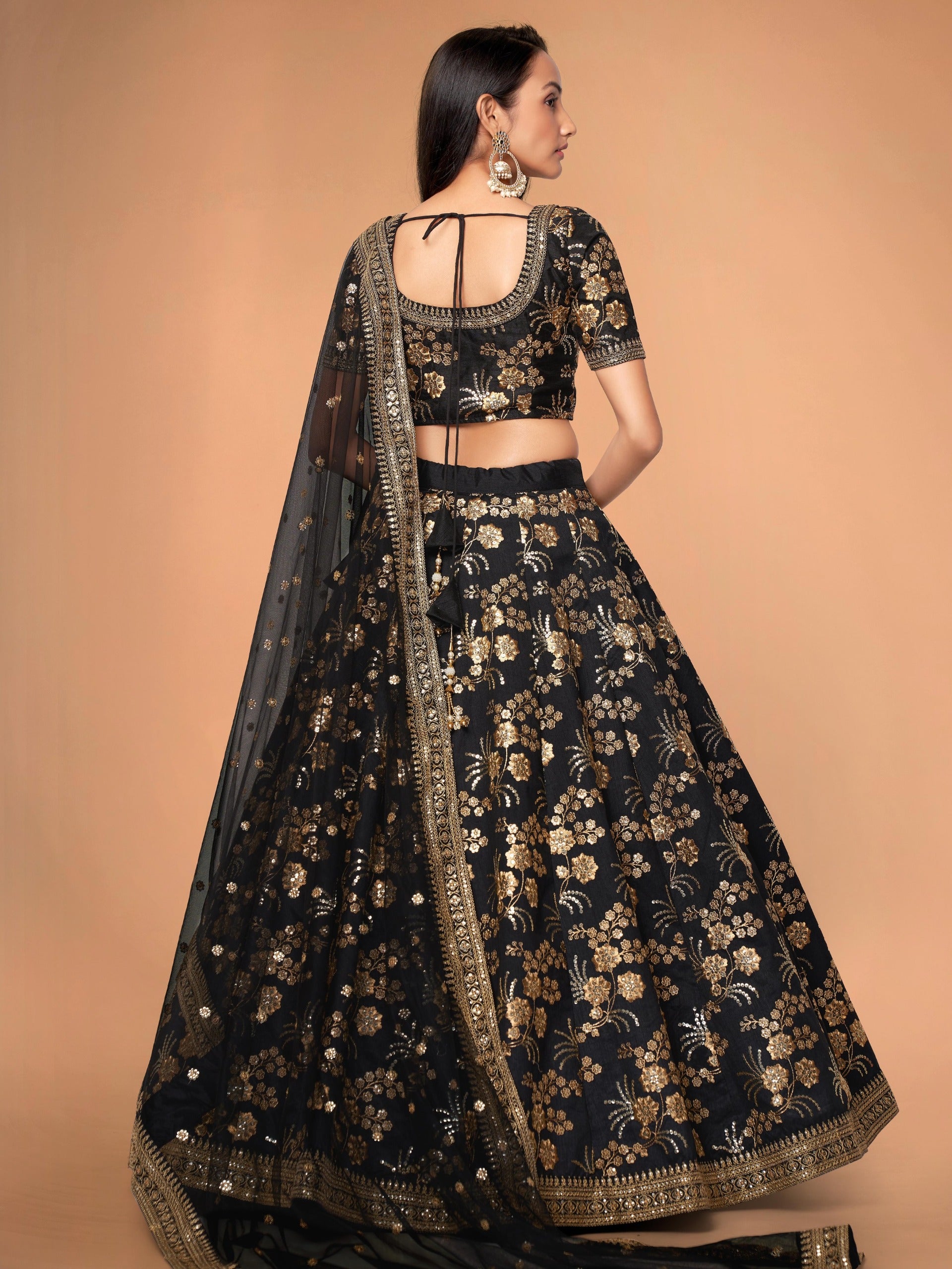 INK BLACK LEHENGA