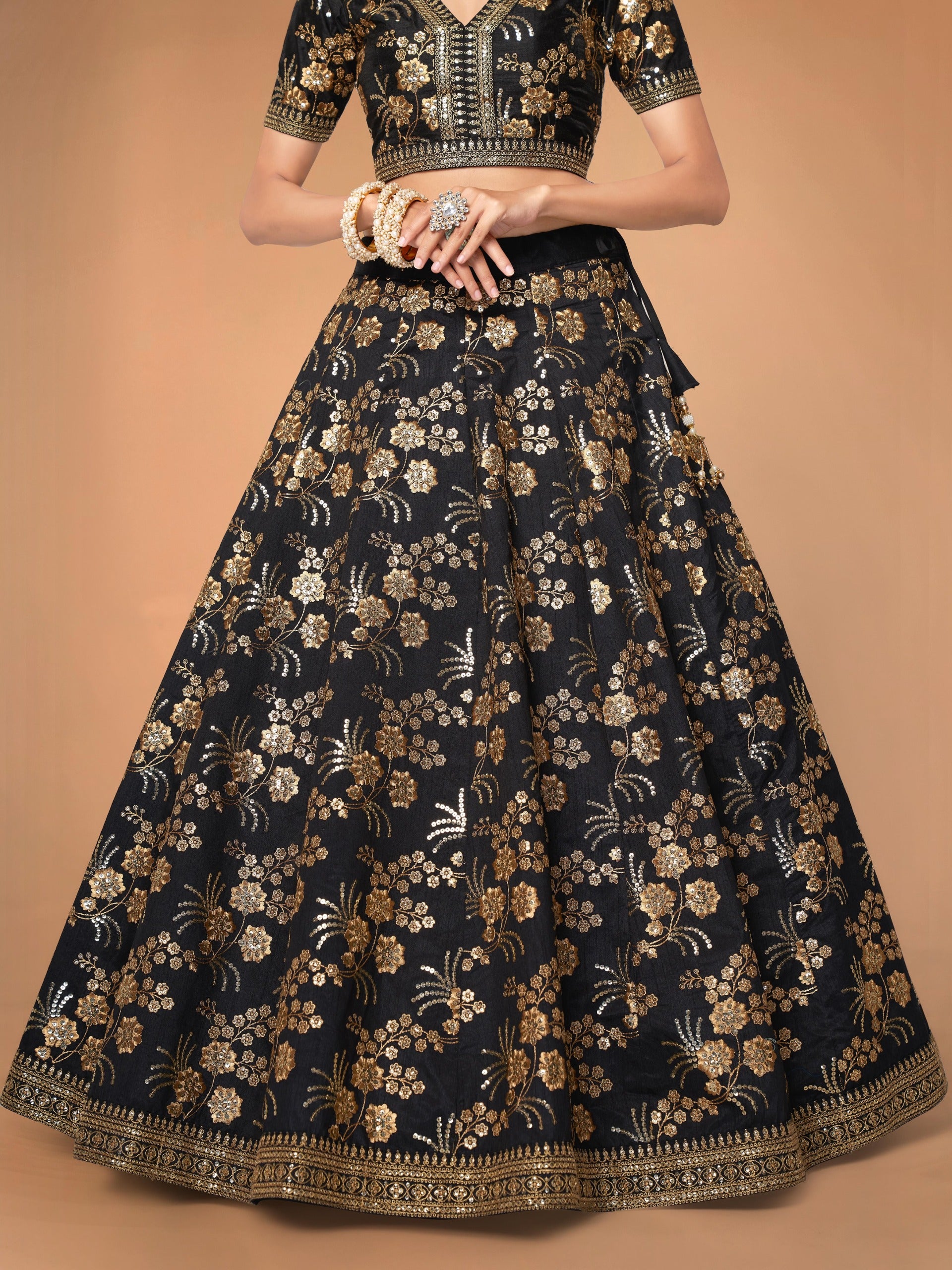 INK BLACK LEHENGA