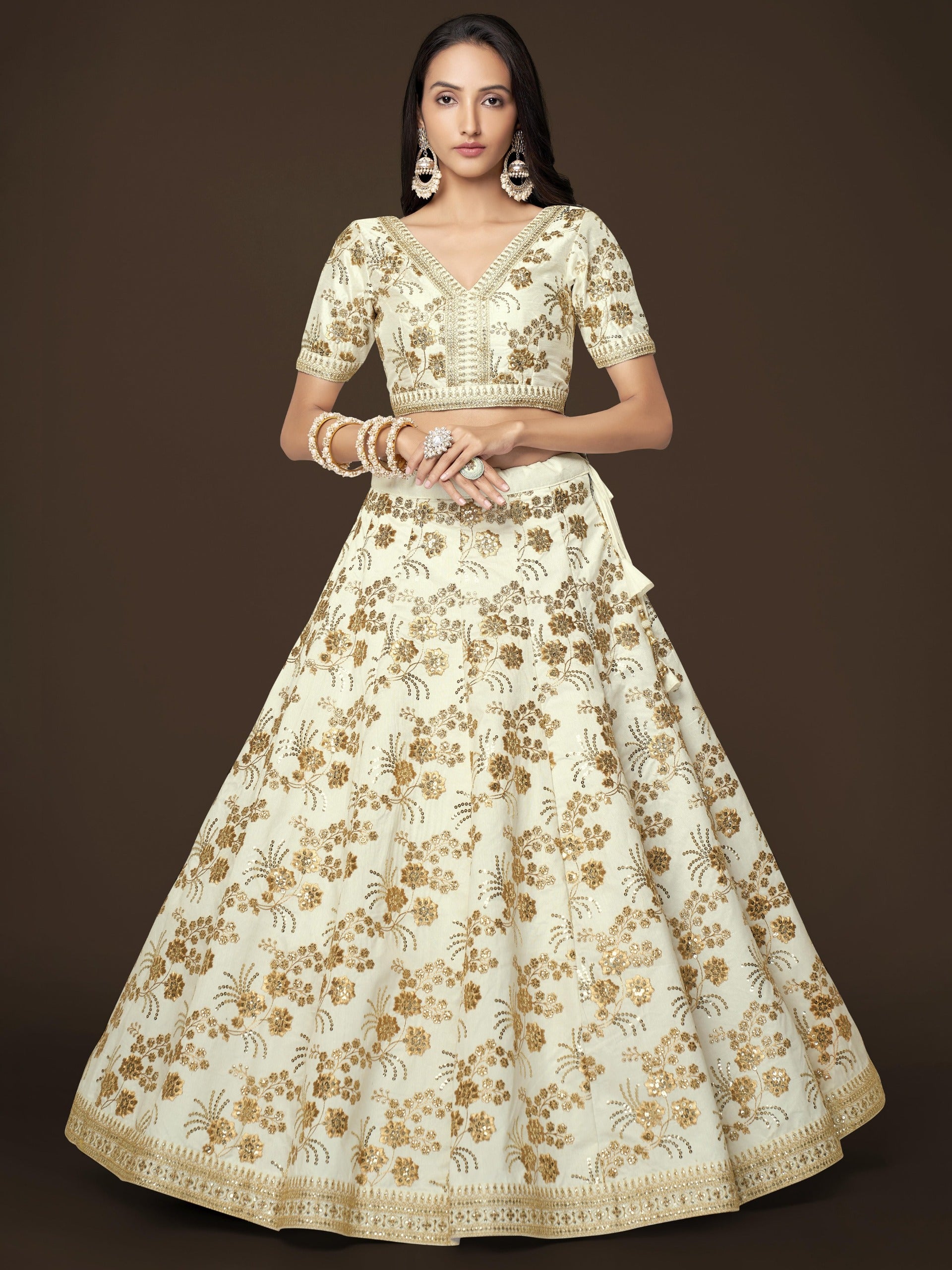 IVORY WHITE LEHENGA