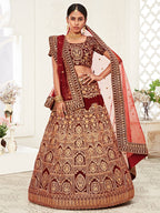 MAROON BRIDAL TRADITIONAL LEHENGA