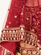 MAROON BRIDAL TRADITIONAL LEHENGA