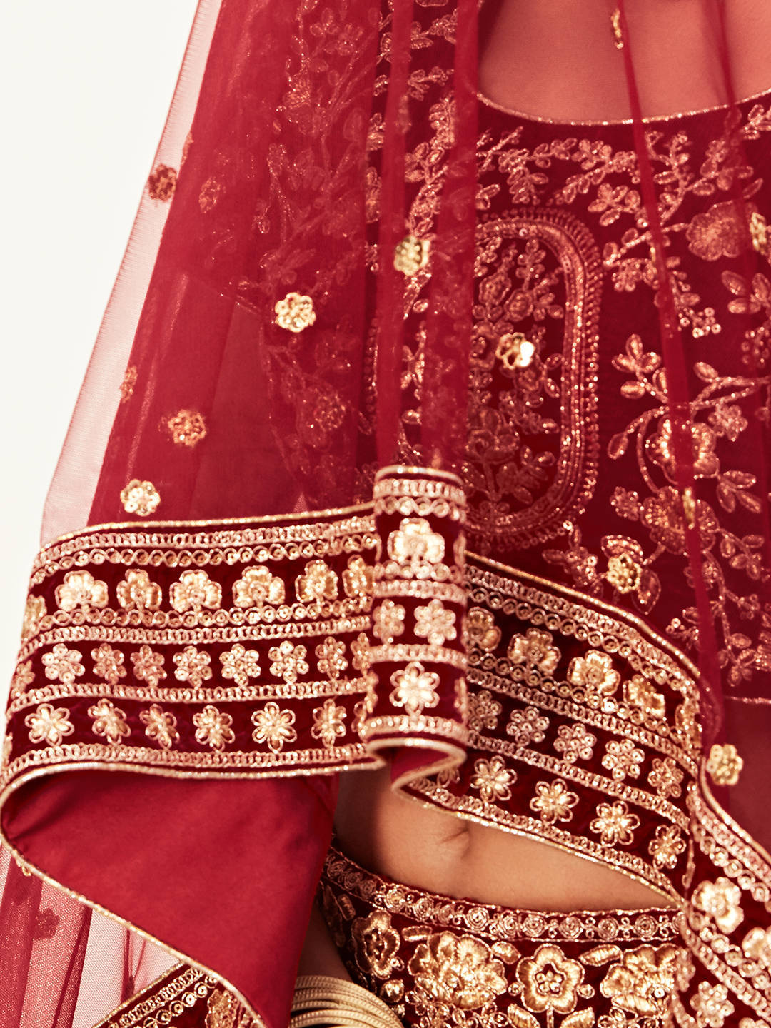 MAROON BRIDAL TRADITIONAL LEHENGA