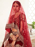MAROON BRIDAL TRADITIONAL LEHENGA