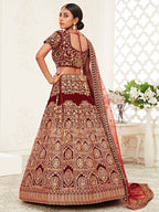 MAROON BRIDAL TRADITIONAL LEHENGA