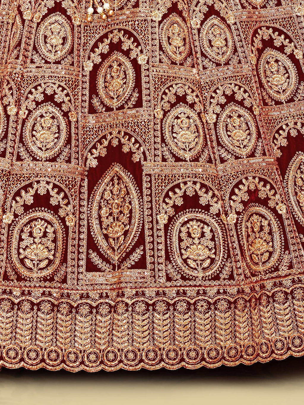 MAROON BRIDAL TRADITIONAL LEHENGA