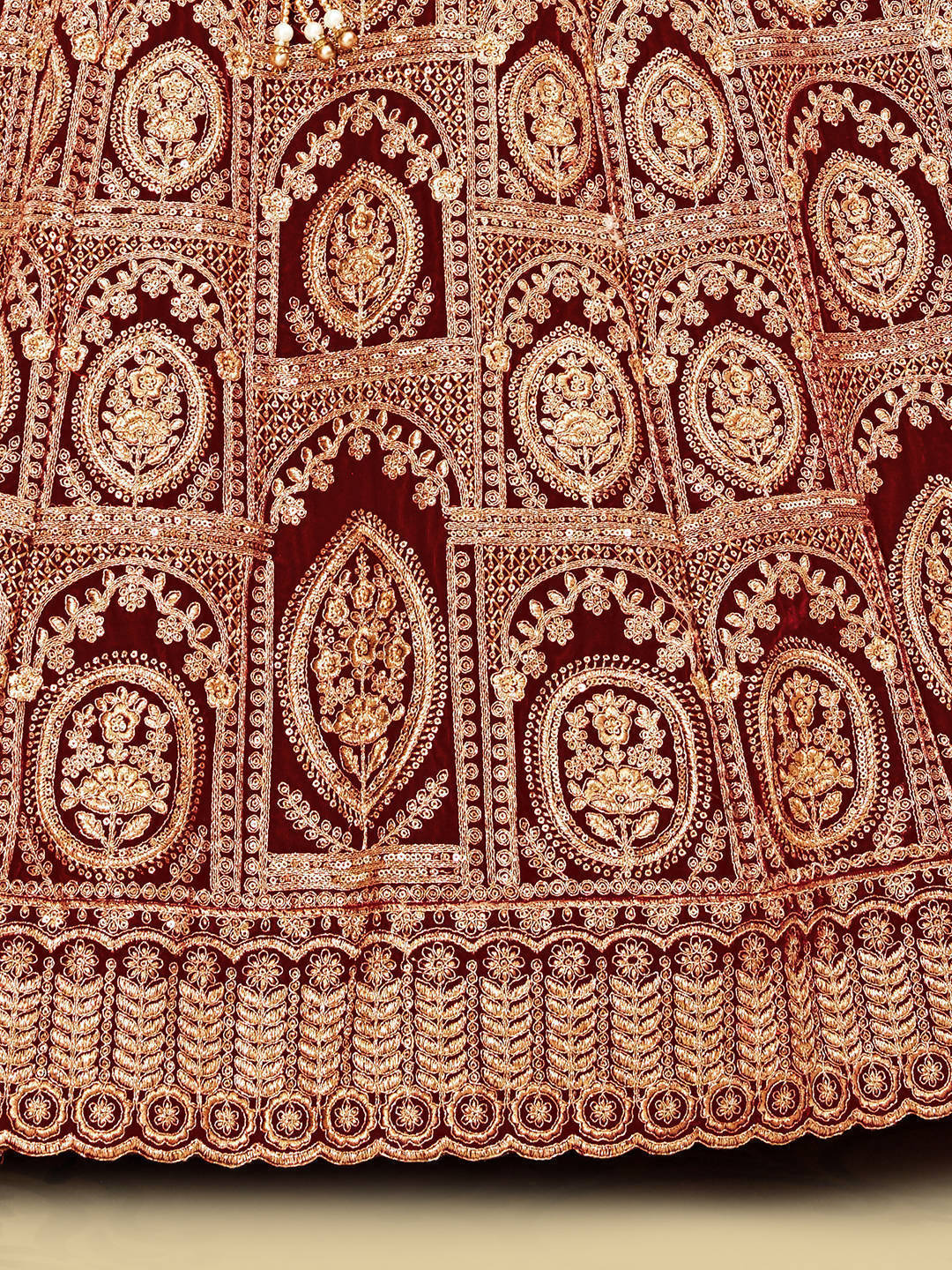 MAROON BRIDAL TRADITIONAL LEHENGA
