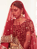 MAROON BRIDAL TRADITIONAL LEHENGA