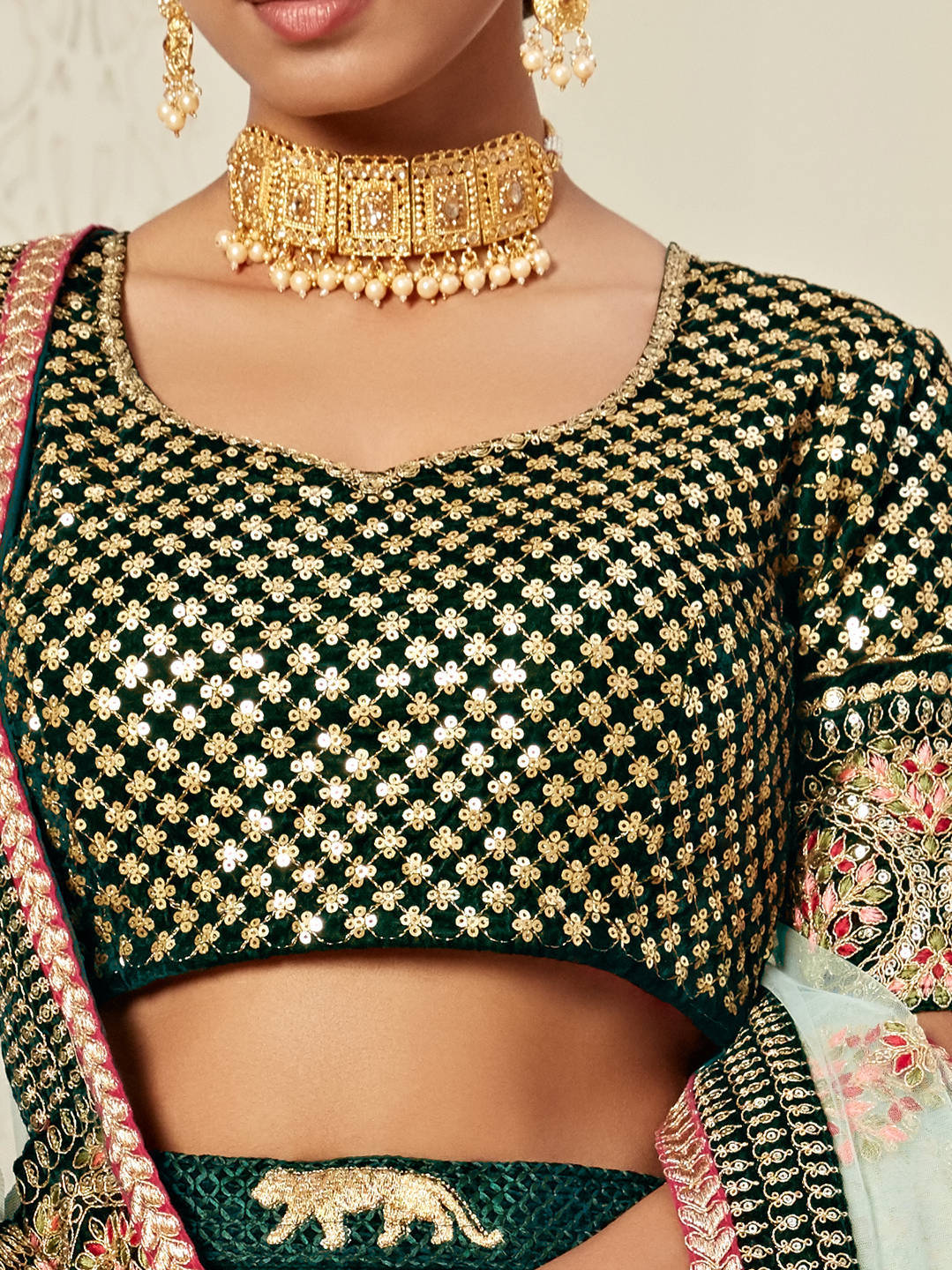 DARK GREEN BRIDAL LEHENGA