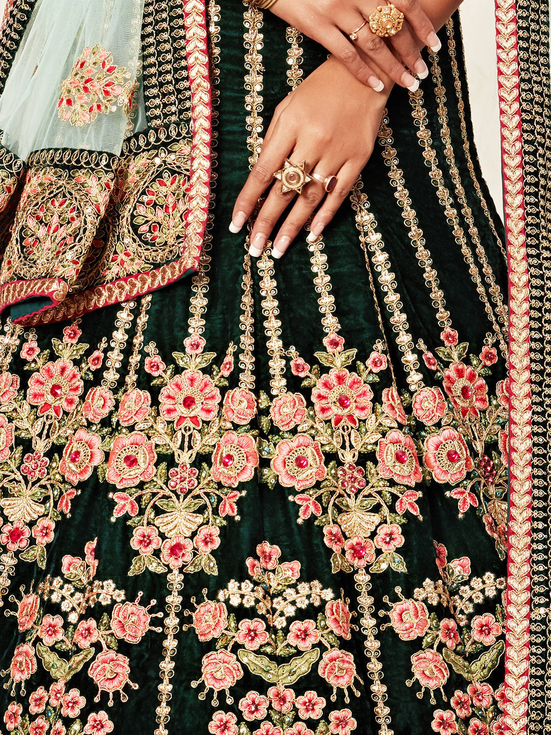 DARK GREEN BRIDAL LEHENGA