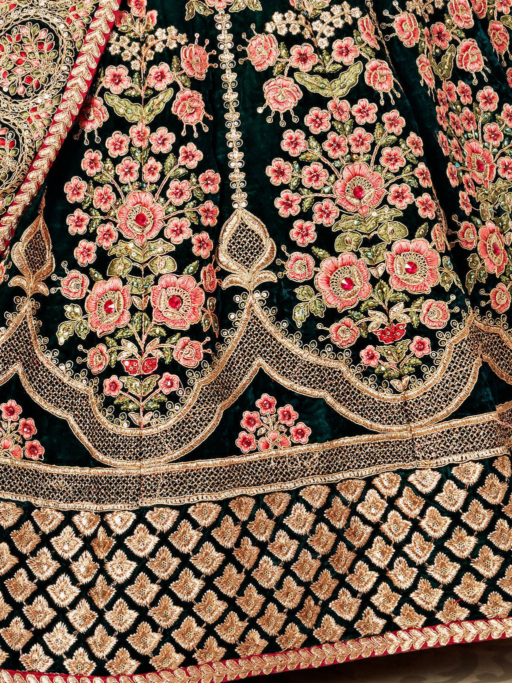 DARK GREEN BRIDAL LEHENGA
