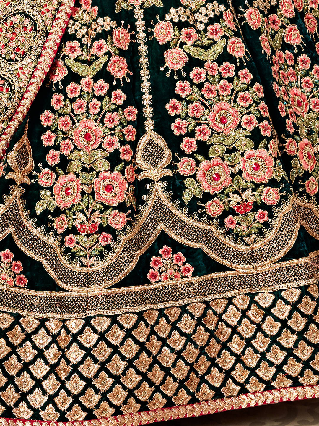 DARK GREEN BRIDAL LEHENGA