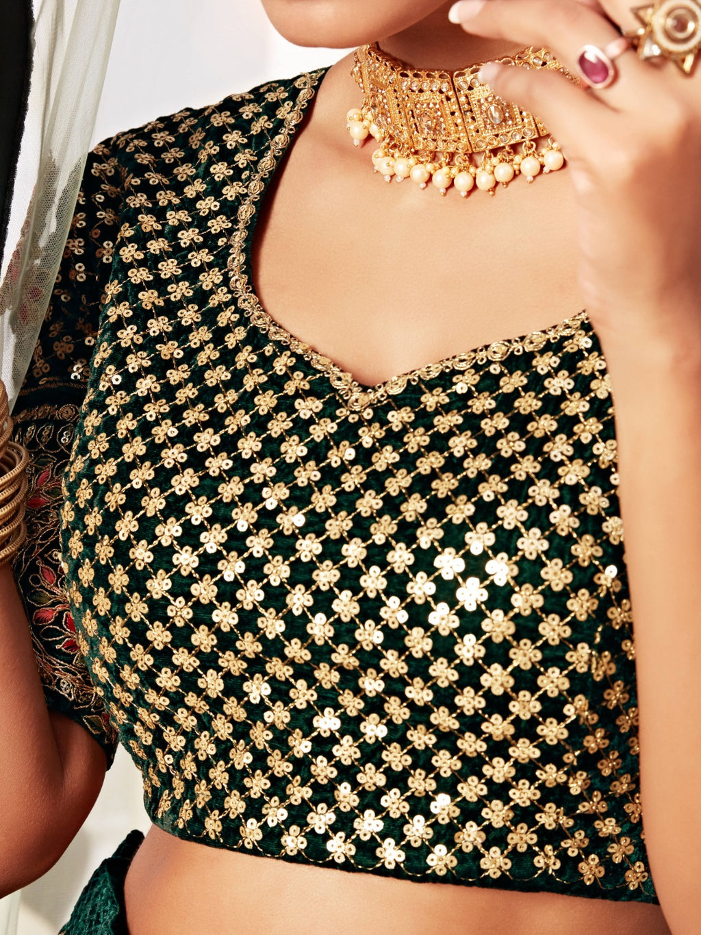 DARK GREEN BRIDAL LEHENGA