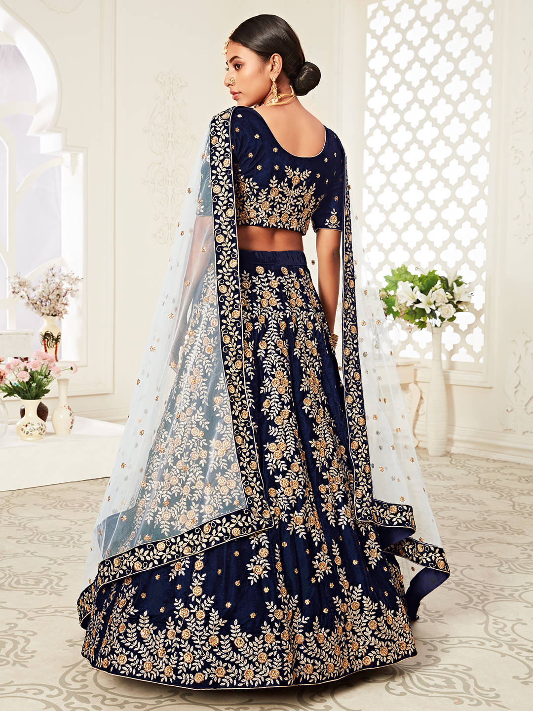 NAVY BLUE DESIGNER LEHENGA