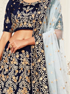 NAVY BLUE DESIGNER LEHENGA