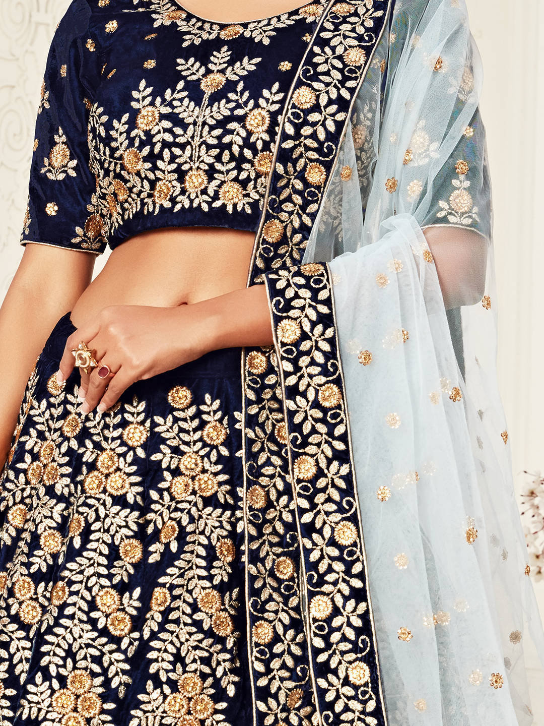 NAVY BLUE DESIGNER LEHENGA