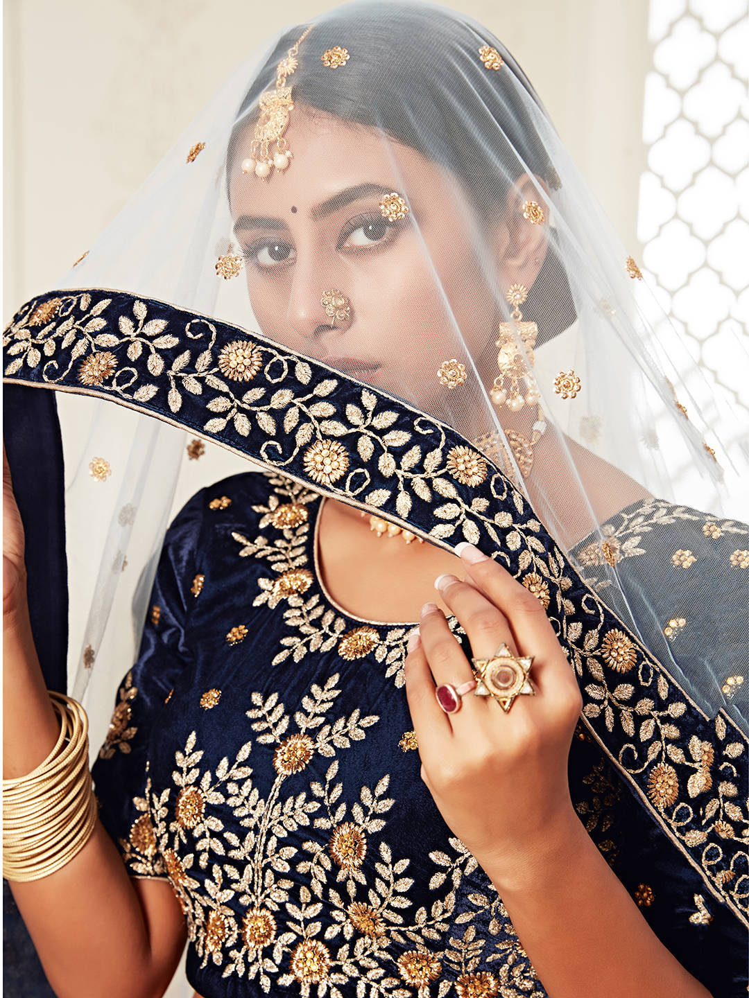 NAVY BLUE DESIGNER LEHENGA