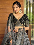 BLACK SEQUINS RECEPTION LEHENGA CHOLI