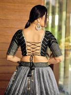 BLACK SEQUINS RECEPTION LEHENGA CHOLI