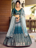 BLUE VELVET RECEPTION LEHENGA CHOLI