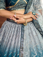 BLUE VELVET RECEPTION LEHENGA CHOLI