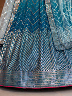 BLUE VELVET RECEPTION LEHENGA CHOLI