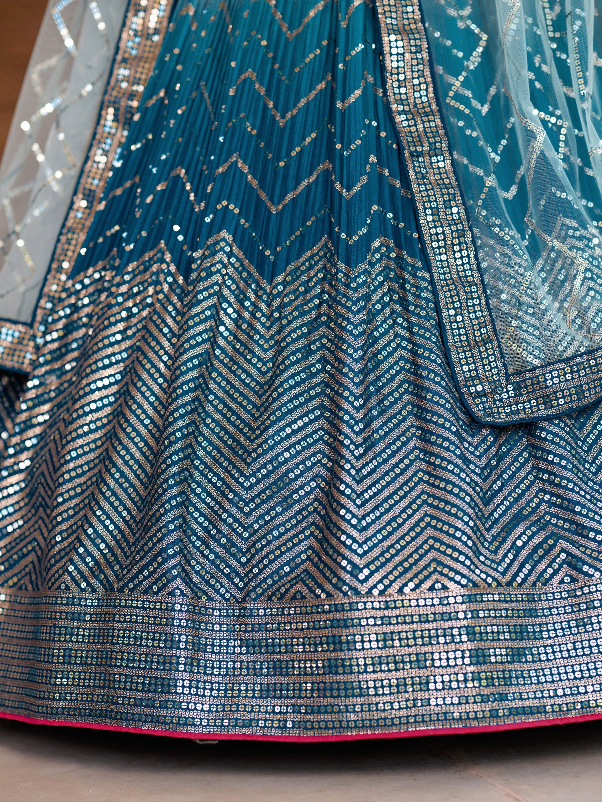 BLUE VELVET RECEPTION LEHENGA CHOLI